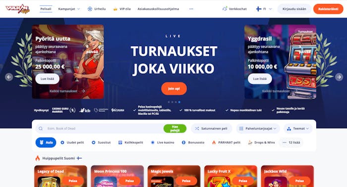 Vulkan Vegas Casinon etusivu