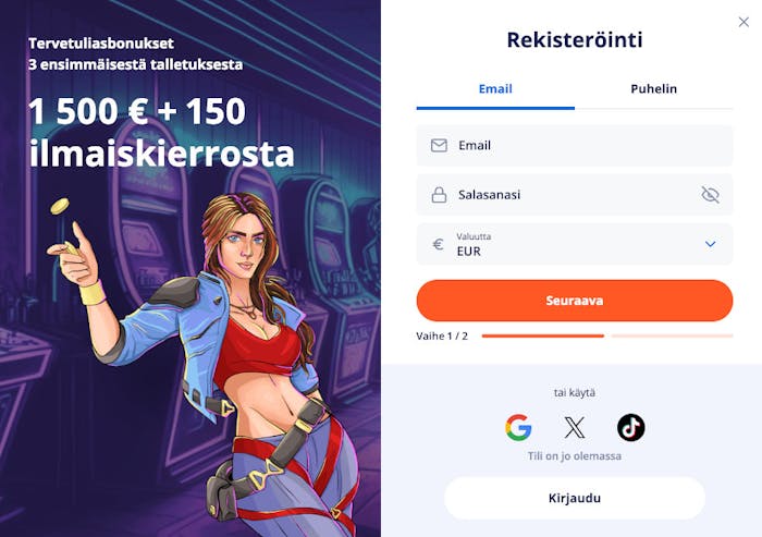 Rekister?i pelitili Vulkan Vegas Casinolle
