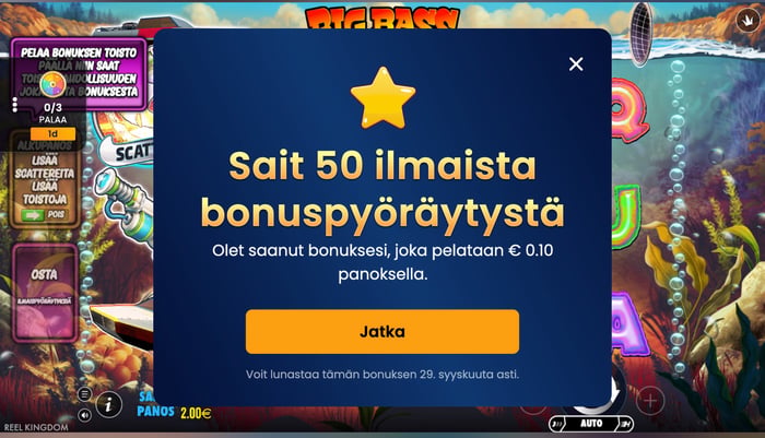 Ilmoitus 50 ilmaiskierroksesta Pelipedolla.