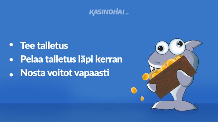 Vaiheittainen ohje kierrätysvapaan bonuksen lunastamiseen: talletus, pelaaminen ja kotiutus ilman kierrätysvaatimuksia.