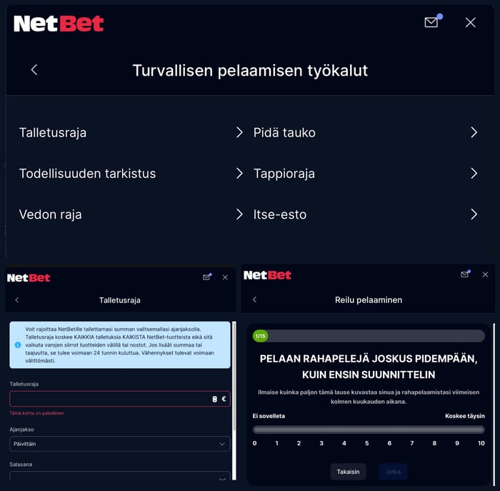 NetBet Casino tarjoaa kattavat työkalut vastuullisen pelaamisen edistämiseksi.