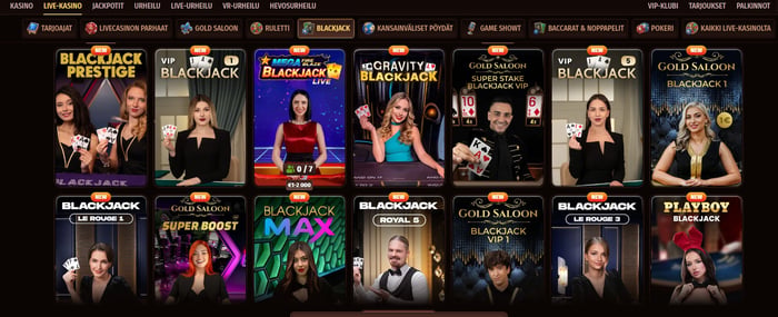 Westace kasinolla on laaja kattaus live-pöytiä; muun muassa ruletti, blackjack ja game showt.
