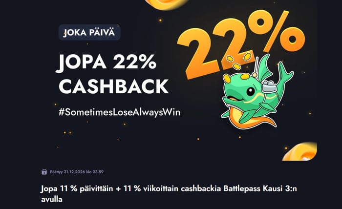 Whale.ion 22 % cashback toteutuu kanta-asiakasohjelman tasoilla etenemällä.