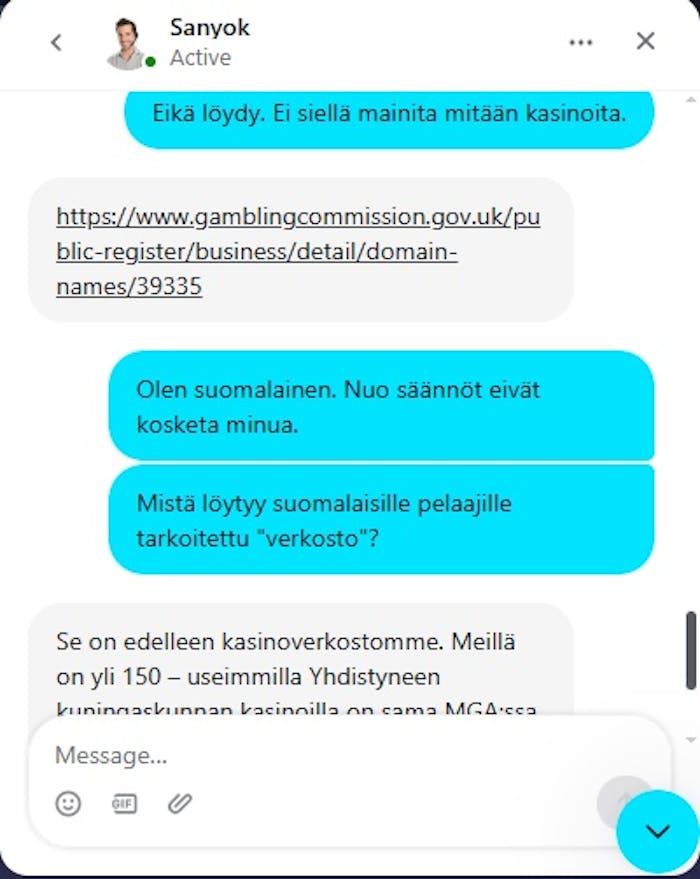 Winissimon asiakaspalvelija tarkentaa vastaustaan