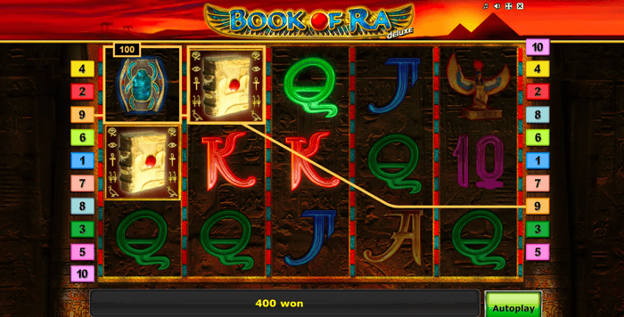 Voittokierros Book of Ra Deluxe-slotissa 
