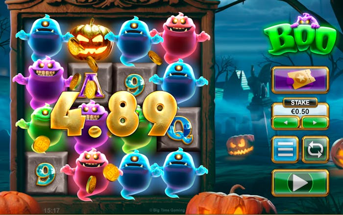 Voittokierros Boo kolikkopelissä.