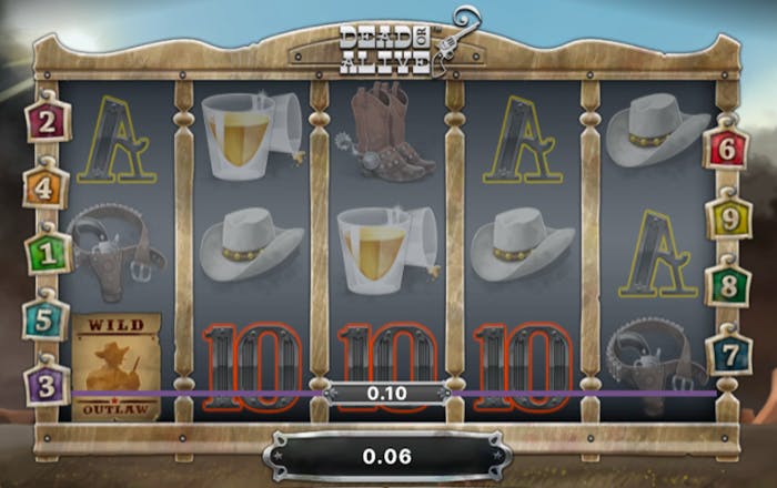 Voittokierros kolikkopelissä Dead or a Wild.