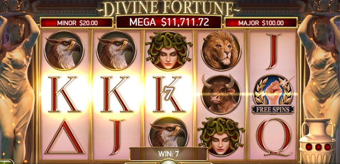 Voittokierros Divine Fortune kolikkopelissä