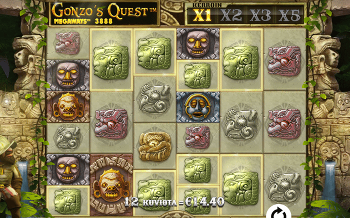 Voittokierros Gonzo's Quest Megaways-slotissa