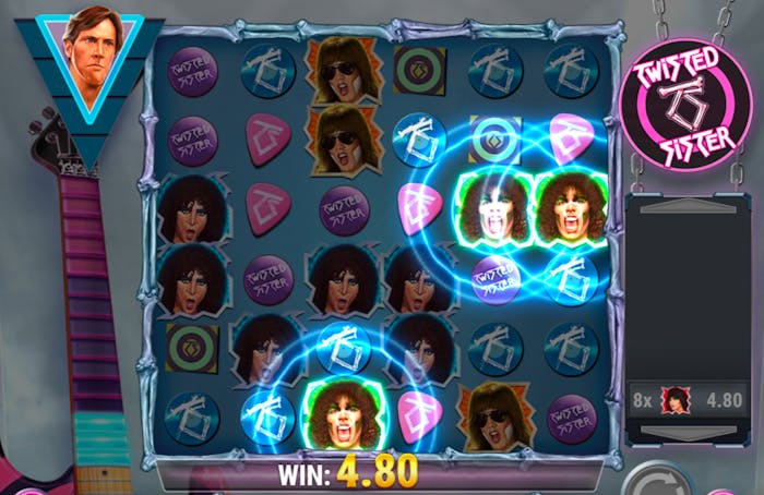 Voittokierros Twisted Sister kolikkopelissä.
