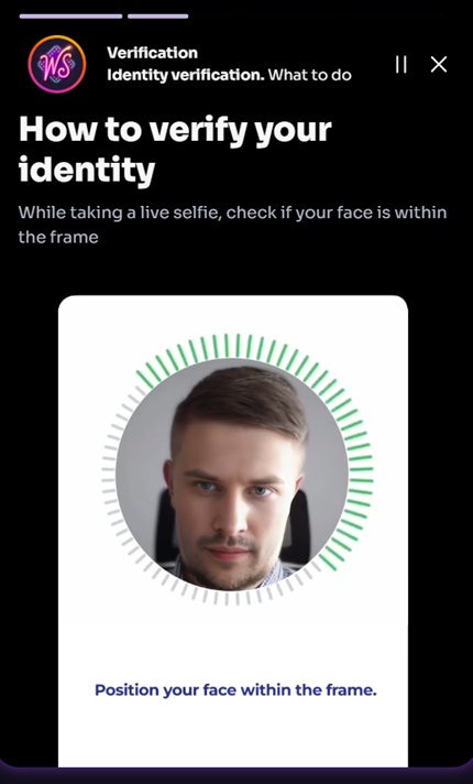 Win Spiritin ilmoitus henkilöllisyyden vahvistamisesta profiilin Verification-välilehdessä.