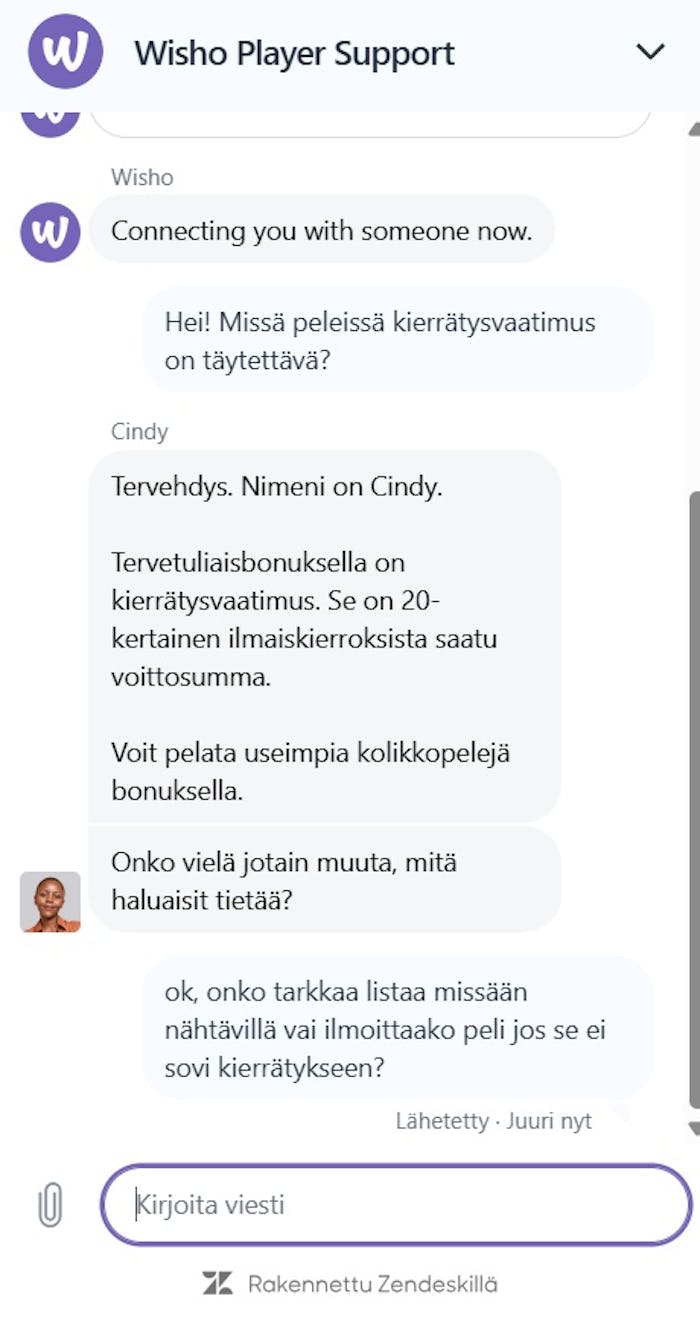 Wisho Casino live chat ilmaiskierrosten voittojen kierrättämiseen sopivista peleistä.