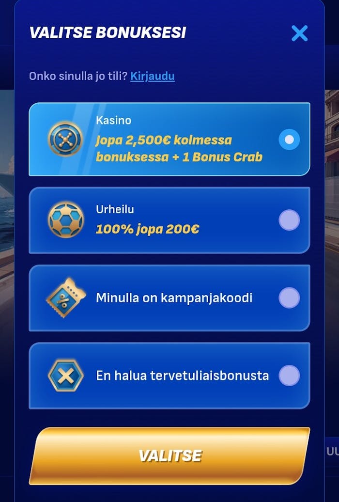 Wonaco valitse bonus