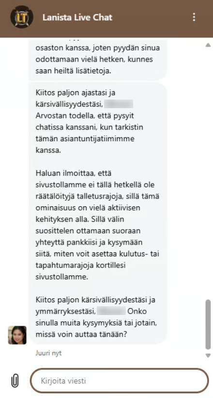 LunaLootsin asiakastuen sähköposti: kotiutusta varten tarvitaan henkilöllisyys- ja osoitetodistus