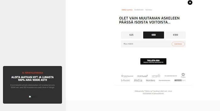 XL Bet rekisteröintisivu