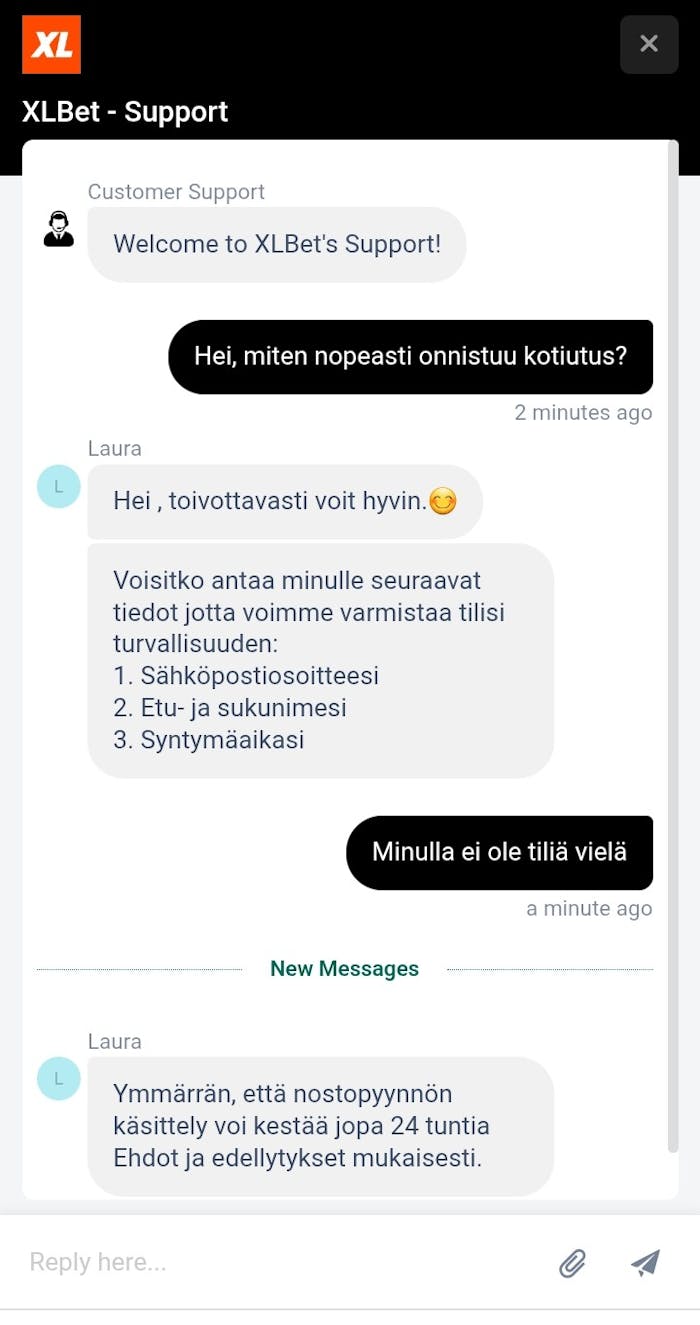 XLBet asiakaspalvelu