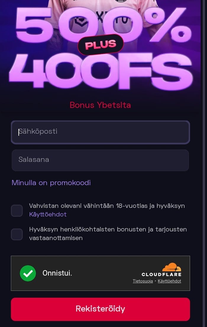 Ybets tilin avaaminen