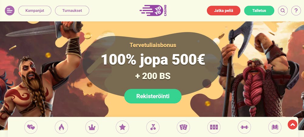 yoyocasino tervetulotarjous