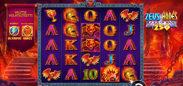 Zeus vs Hades Gods of War on Blingin erittäin korkean volatiliteetin slotti.