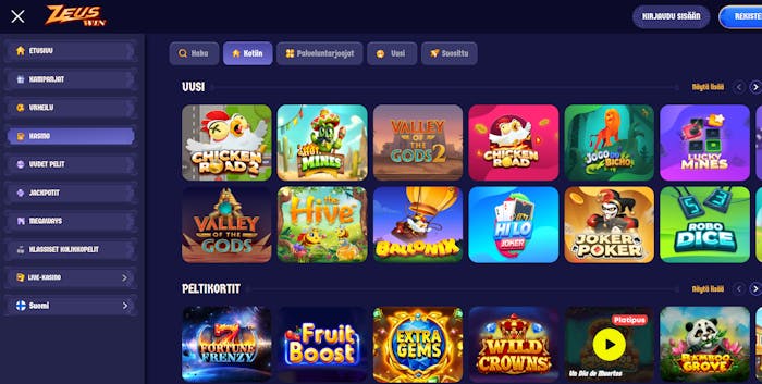 ZeusWin Casino tarjoaa kattavan valikoiman kolikkopelej?.