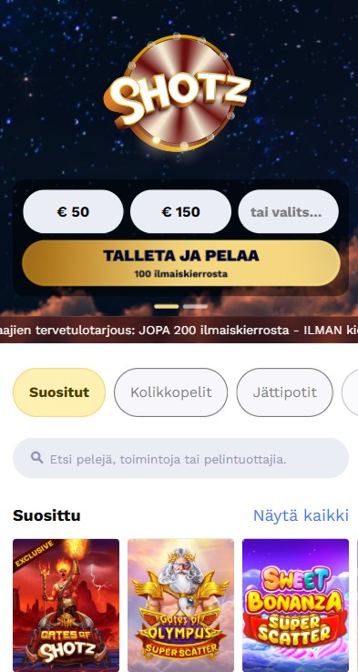 Zimpler kasinoista yksi esimerkki on Shotz kasino