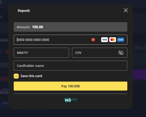 Zizobet Casino 100 € talletus tapahtui testissäni Mastercardin kautta.