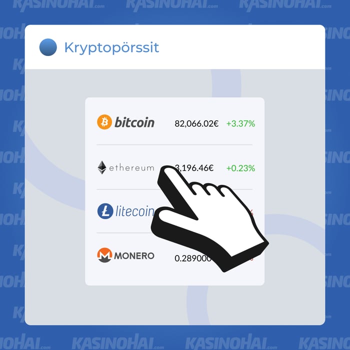 Valitse valuuttojen joukosta Ethereum