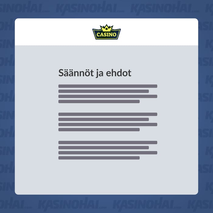 Tutki kasinon käyttöehtoja